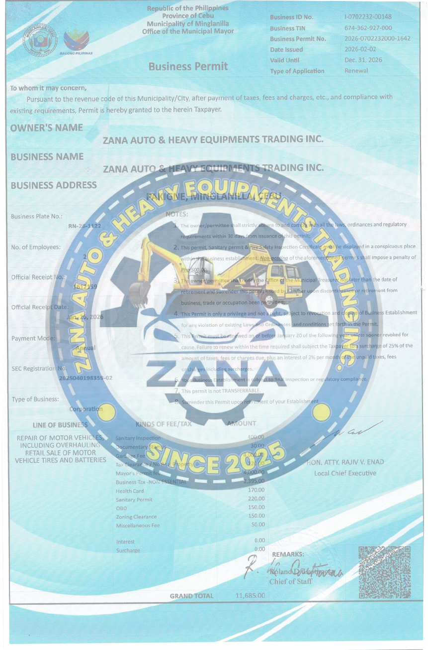 2026 Mayor's Business Permit - Minglanilla Cebu